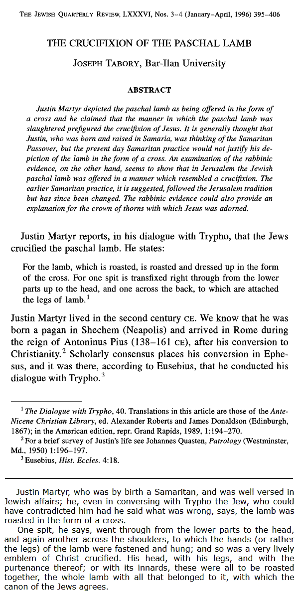 Paschal Lamb Impaled on Two Wooden Stakes