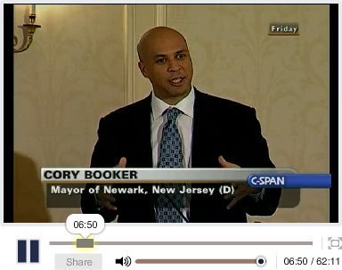 C-Span: Mayor Cory Booker; Begin: 06:50