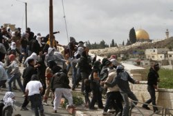 Enraged Arabs Near Temple Mount