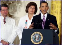 Barack Obama and Doctors During Health Care Speech