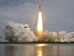 Space Shuttle Atlantis in its final takeoff