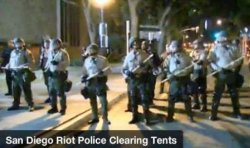 San Diego Riot Police Clearing Tents