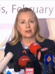 Secretary of State Hillary Clinton in Tunis, Tunisia