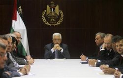 Palestinian President Mahmoud Abbas heads a cabinet meeting in the West Bank city of Ramallah