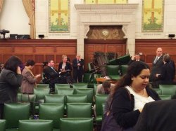 Parliament room barricaded