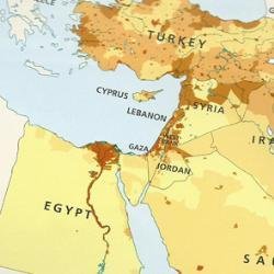 Middle East, minus Israel, on HarperCollins map