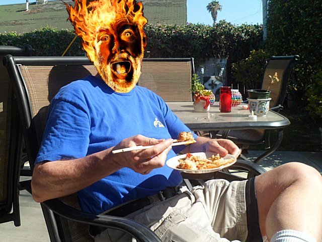 Eating hot/spicy Thai food