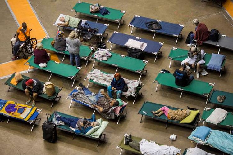 SAN JUAN, PUERTO RICO � SEPTEMBER 19: More than 500 residents of San Juan are being refuged at Roberto Clemente Coliseum, the biggest shelter on the island. � Photo by Dennis M. Rivera Pichardo for The Washington Post