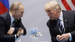 President Vladimir Putin and President Donald Trump at the G20 summit in Hamburg, Germany