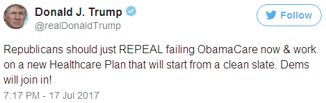 Trump tweet July 17, 2017