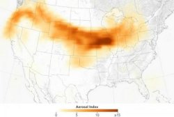 Wildfire smoke drifting across the U.S.