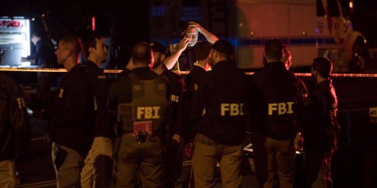 FBI near the site of an explosion in southwest Austin on March 18.