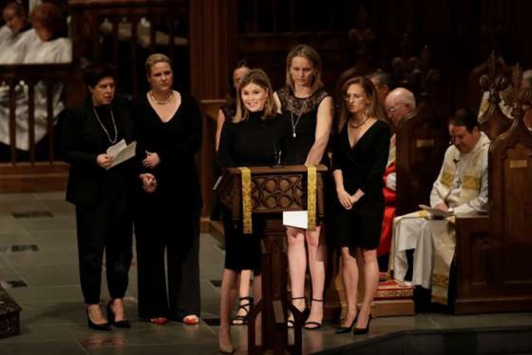 Jenna Bush Hager speaks during a funeral service for her grandmother, former first lady Barbara Bush at St. Martin's Episcopal Church, Saturday, April 21, 2018, in Houston.