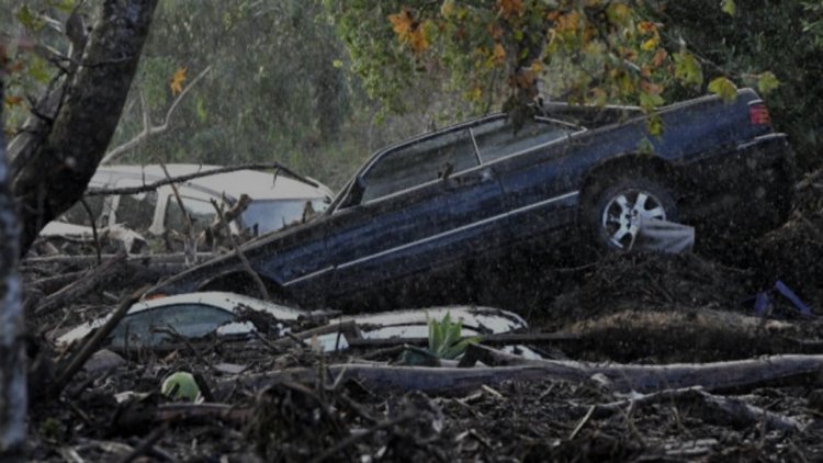 RAW: Mudslide devastation in California