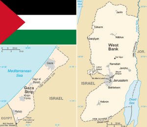 Palestinian flag, Gaza and West Bank