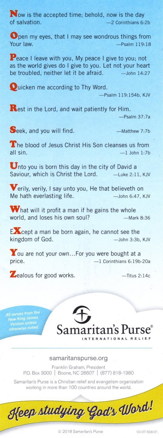 The Gospel Alphabet N-Z