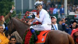 Justify and jockey Mike Smith