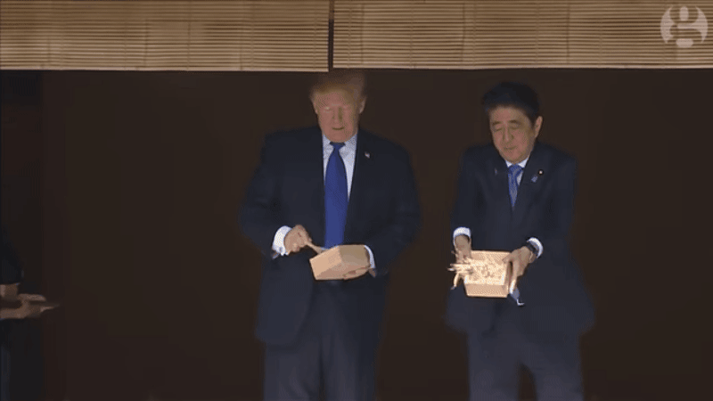 CNN falsely edited a video to make it appear President Trump defiantly overfed fish durin a visit with the Japanese prime minister.
