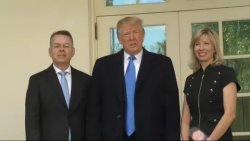 President Trump with Andrew and Norine Brunson