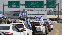 Roadway protesters in Israel