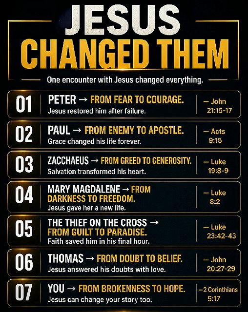 Jesus changed them