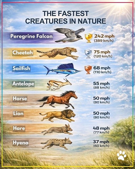 Fastest creatures in nature