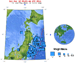 Hundreds of Aftershocks in Japan