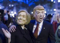 Clinton and Trump Halloween costumes