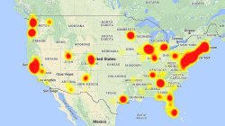 U.S. cyber attack outage map