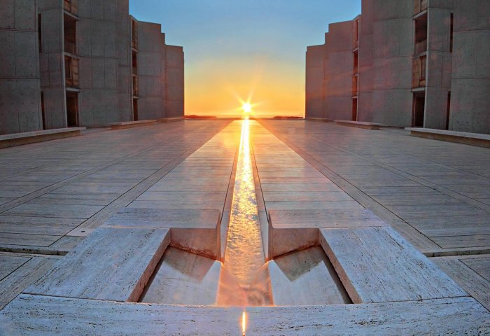 Salk Institute in La Jolla, San Diego, CA, at sunset on the Spring Equinox