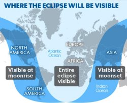 Where the lunar eclipse will be visible