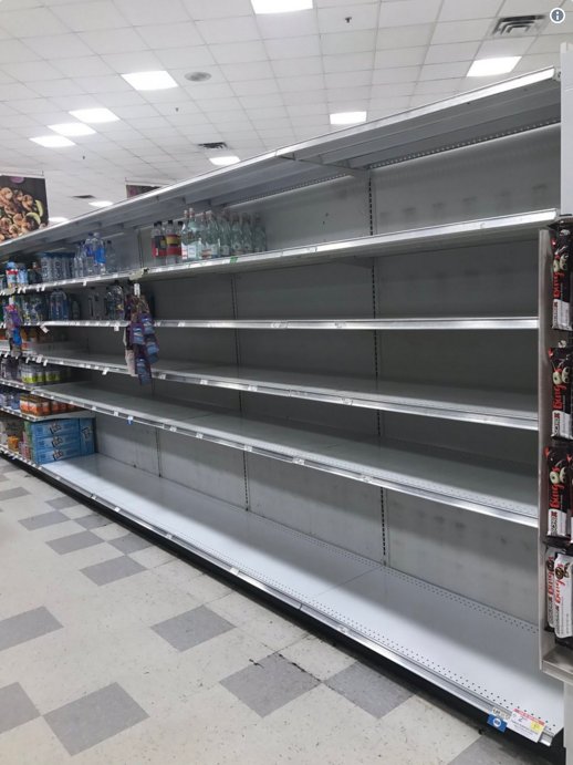 Empty store shelves in Miami