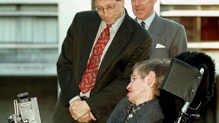 Stephen Hawking with Bill Gates.