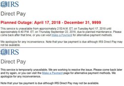 Confusing messages on Direct Pay page of IRS website