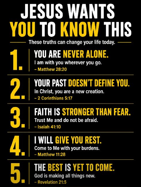 Jesus wants you to know