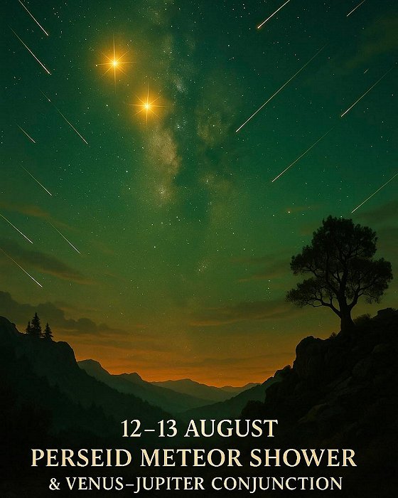 Perseid meteor shower & Venus-Jupiter conjunction